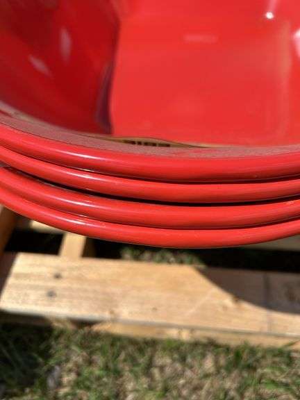 4 UNUSED wheelbarrow tubs and handles NO TIRES