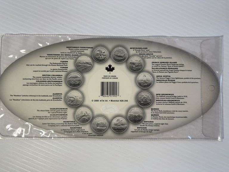 1 - Set 1992 Provincial Quarters - In Red Cardboard Holder