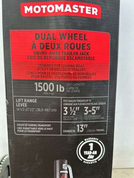 Unused Dual wheel trailer jack & trailer crank winch