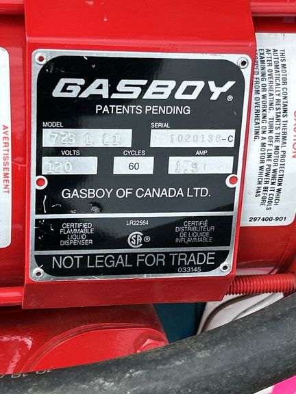 Gasboy metered fuel pump with hose & nozzle