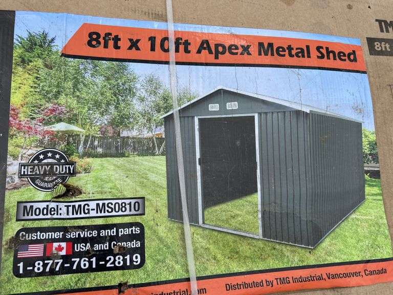 UNUSED 8ft x 10ft Apex Metal shed
