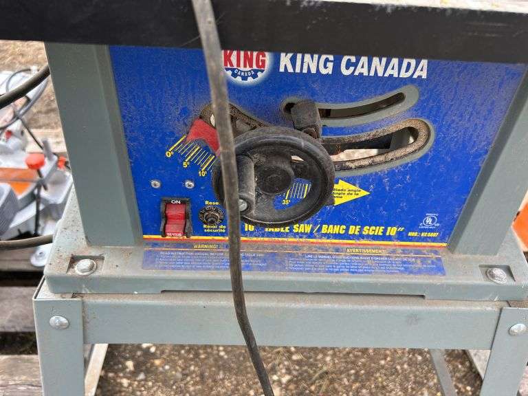 King 10” tablesaw, small bandsaw, 2 routers all condition unknown