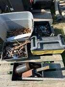 Pallet of misc rusty tools