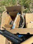 Pallet of miscellaneous, nails, plumbing fittings, golf clubs etc