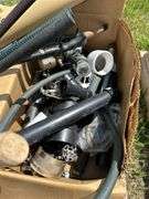 Pallet of miscellaneous, nails, plumbing fittings, golf clubs etc