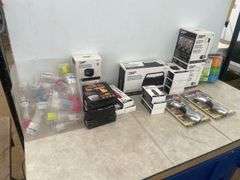Power Zone portable speakers, powerbanks, dual USB car chargers, USB wall chargers, labeling tape, e