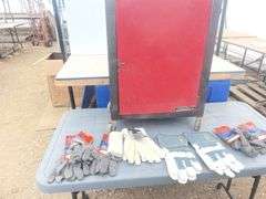 Small tool box - 19"W x 28"H x 11"D comes with a quantity of gloves