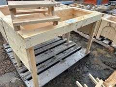Locally made raised garden bed 18x40x25 & small squirrel sized picnic table