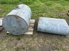 2 galvanized tanks