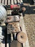 Pallet with whirly birds, 2 gas motors - condition unknown