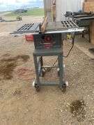9" Beaver table saw with 1hp motor on stand - running condition  - missing protractor