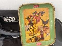 THULE Sweden Quest bag and 2 vintage Coca-Cola trays