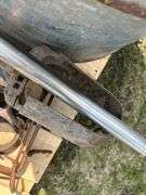 Pallet of misc, barrel, rusty bench drill press, trap etc