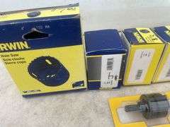 Quantity of Irwin hole saws  and hole saw mandrel