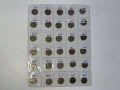 Plastic Page of USA Nickels - 1928 to 1969 - Mixed Dates