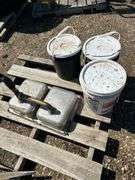 2-1/2 pails cement surface hardening, sink