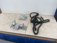 2 sets of swing hangers galvanized steel and 12' of rope