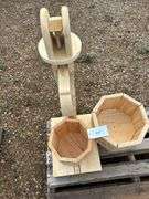 Locally made planters, wishing well & small planter