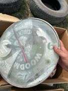 Pallet of miscellaneous, vintage tools, balls, hubcaps etc