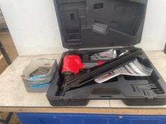 King Canada 28 degree clipped head framing nailer and a partial box of nails