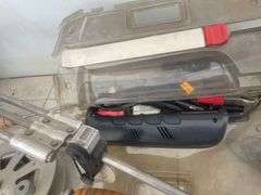 Quantity of deep water fishing rods, 12V filleting knife, and an Eagle fish finder - condition unkno