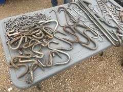 Quantity of meat hanging hooks and chains