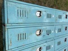 Large locker section with 12 small lockers