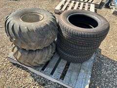 3 tires 205/65R15, 2 ATV tires in very poor condition 25x12.00-9NHS