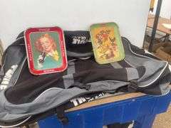 THULE Sweden Quest bag and 2 vintage Coca-Cola trays