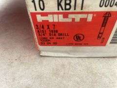 Hilti quik bolt II - 2 boxes of 5/8" x 6" and 1 box of 3/4" x 7"