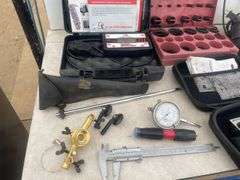 Assortment of tools including circle cutter, dial indicator, o-rings , gear pullers etc. - condition