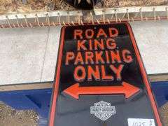 36" x 23" metal picture that lights up and 1 metal parking sign