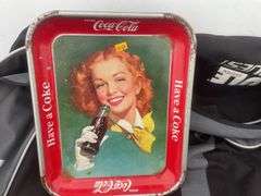 THULE Sweden Quest bag and 2 vintage Coca-Cola trays