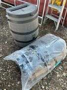 Pair of plastic decorative rain barrels