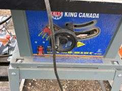 King 10” tablesaw, small bandsaw, 2 routers all condition unknown