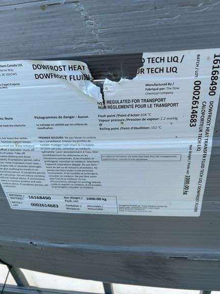 1000L chemical tote had food grade glycol in it