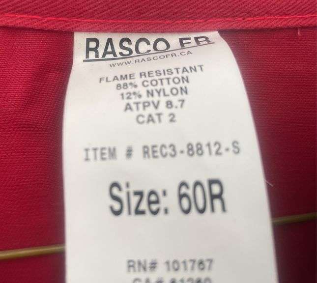 Red 3M Flame resistant coveralls size 60R