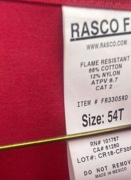 Red 3M Flame resistant coveralls size 54T