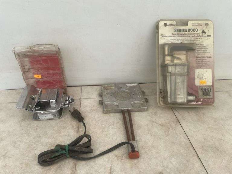 Electric pan heater, electric circulating heater, camper door latch