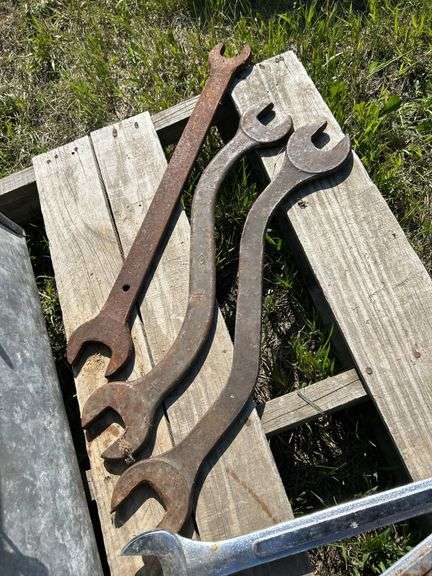 Toolboxes c/w vintage wrenches