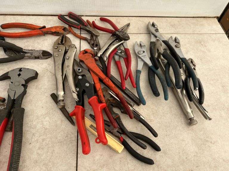 Qty of tape measures, pliers, side cutters, filter wrenches etc.