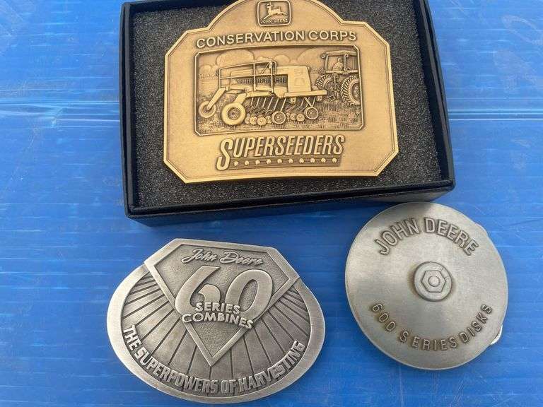 John Deere Super Seeder Drill, John Deere 60 series combine, John Deere 600 series disc belt buckles