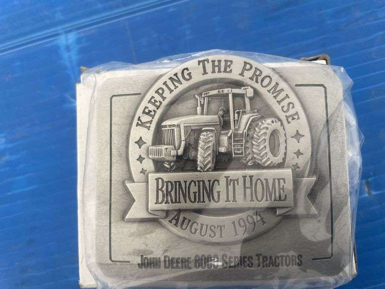 1994 " Bringing It Home " John Deere commemorative belt buckle 1 of 6000 introduction of 8000 series