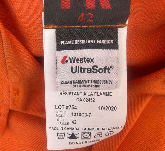 2 Orange 3M Flames resistant coveralls size 42