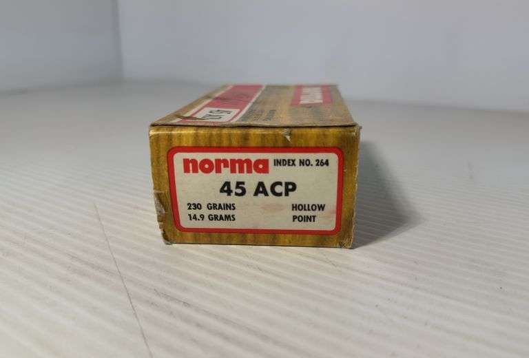 50 Rounds of Norma 45 ACP 230gr Hollow Point
