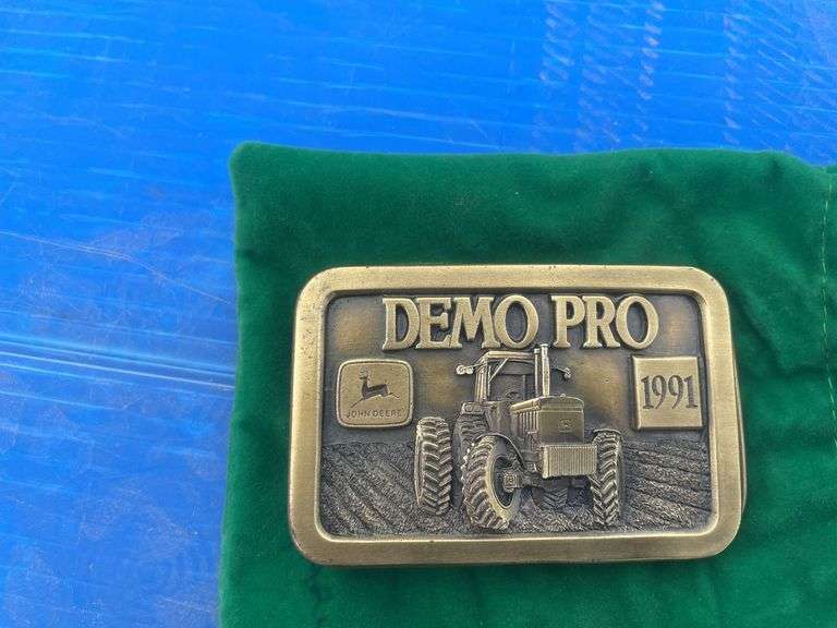 1991 John Deere DEMO PRO # 63 of 250 belt buckle, John Deere DEMO PRO # 141 of 250 belt buckle