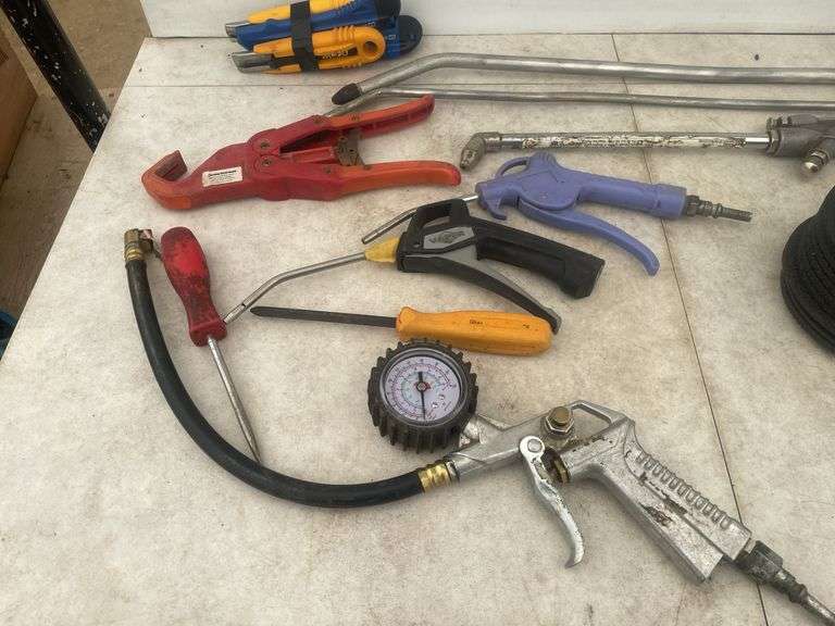 TradeMaster grinder, grinding discs, blow guns, etc.