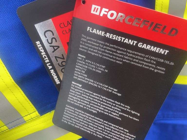 2 pair of flame-resistant coveralls size 46R and a flame-resistant hoodie size Large