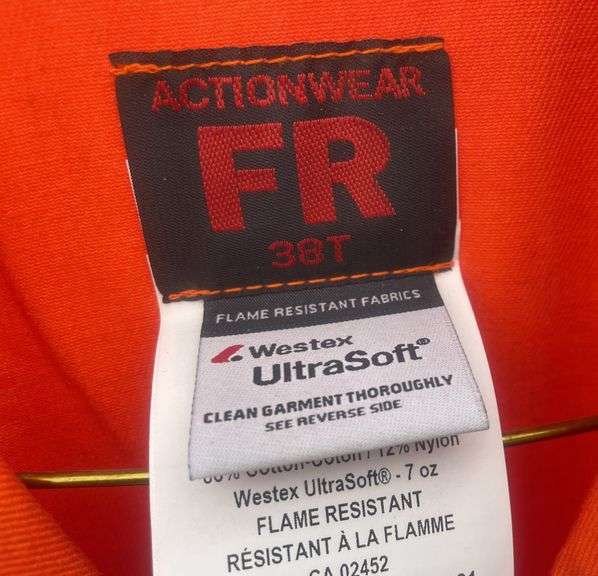 2 Orange 3M Flame resistant coveralls size 38T