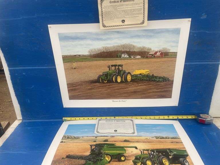 2 John Deere unframed print #2073/6500 and #1551/6000 both come with a Certificate of Authenticity